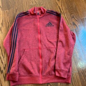 Men’s red adidas zipper up light jacket excellent condition size xl